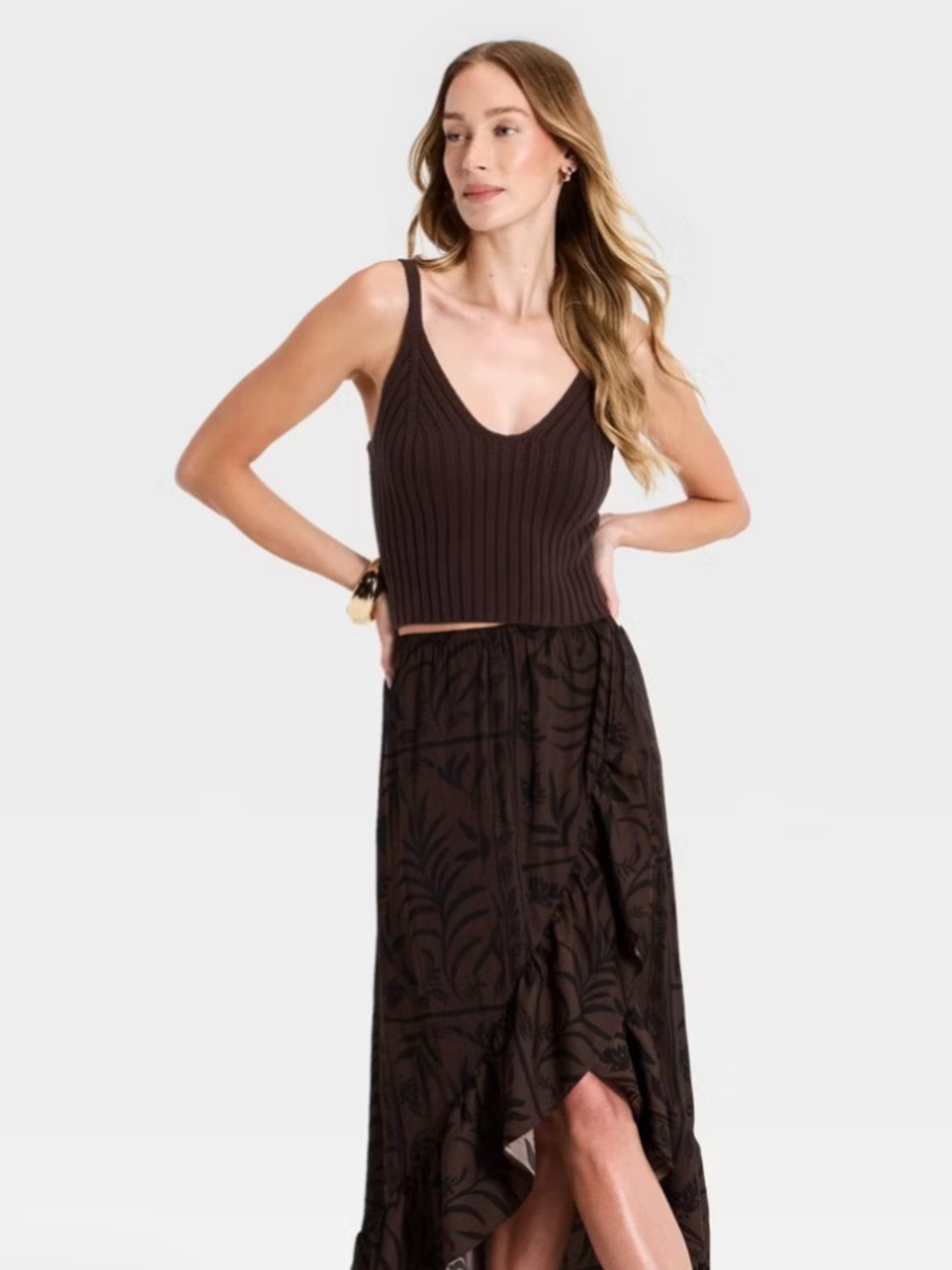Chocolate Brown Knit Top 🍫